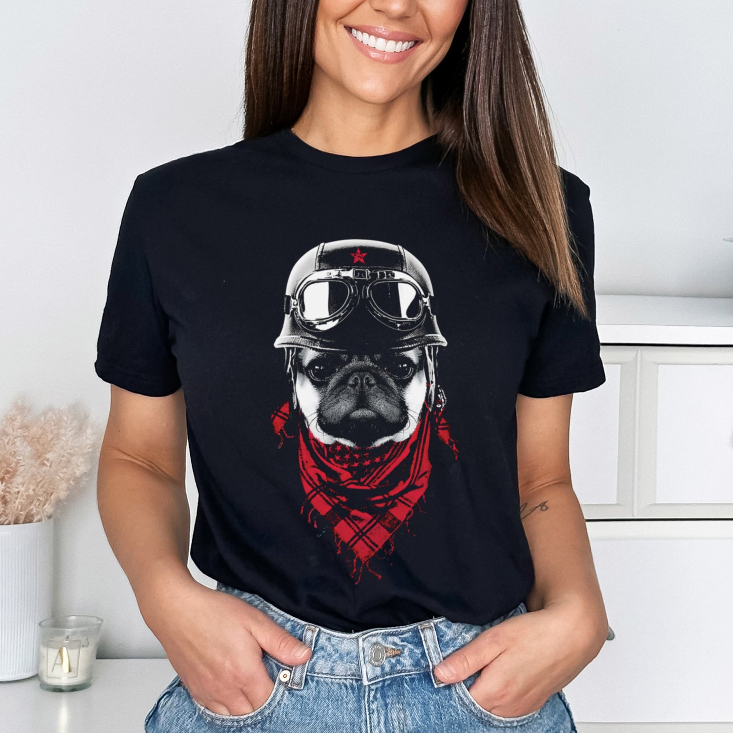 Fekete Police Pug póló