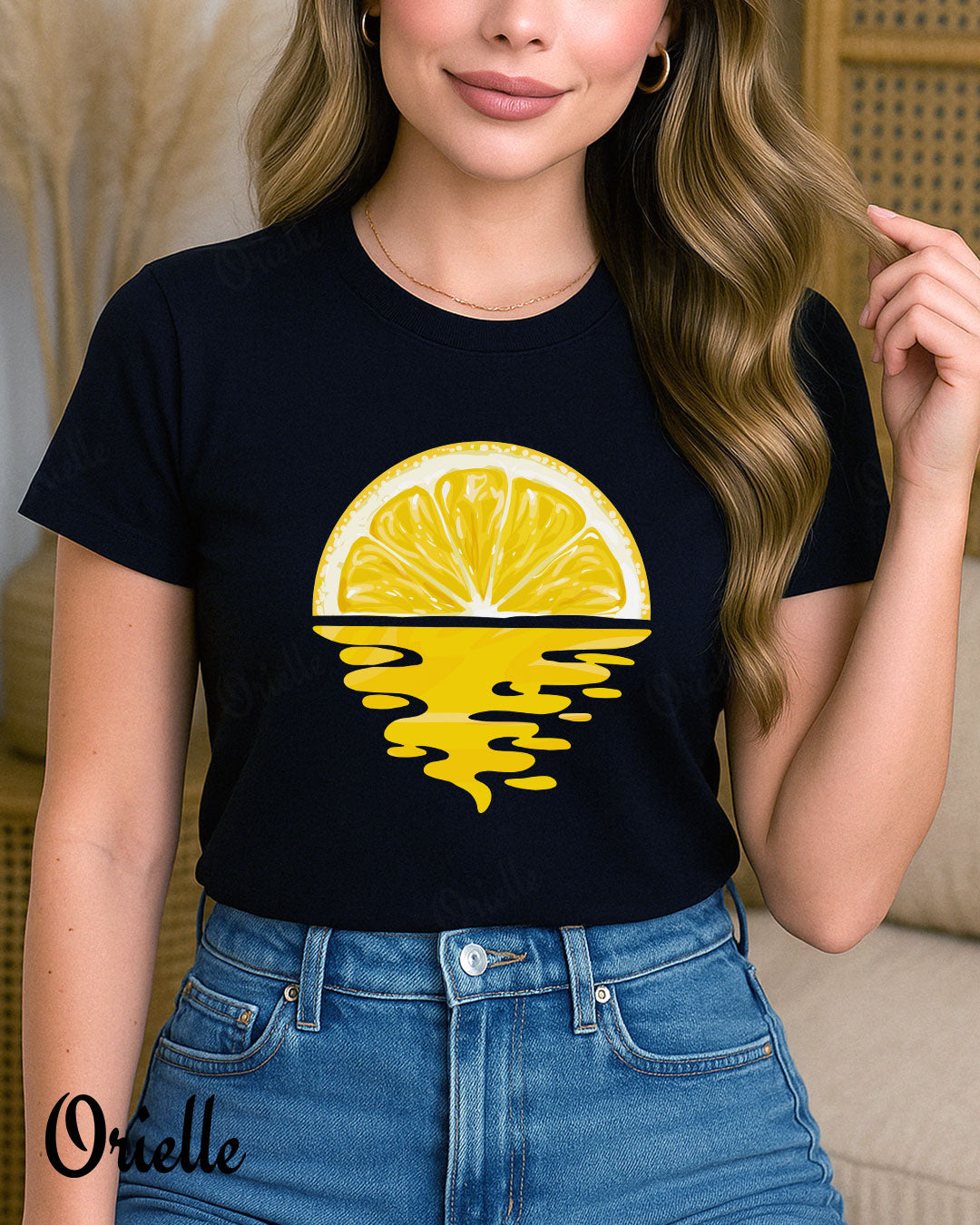 Fekete Lemon Sunset póló