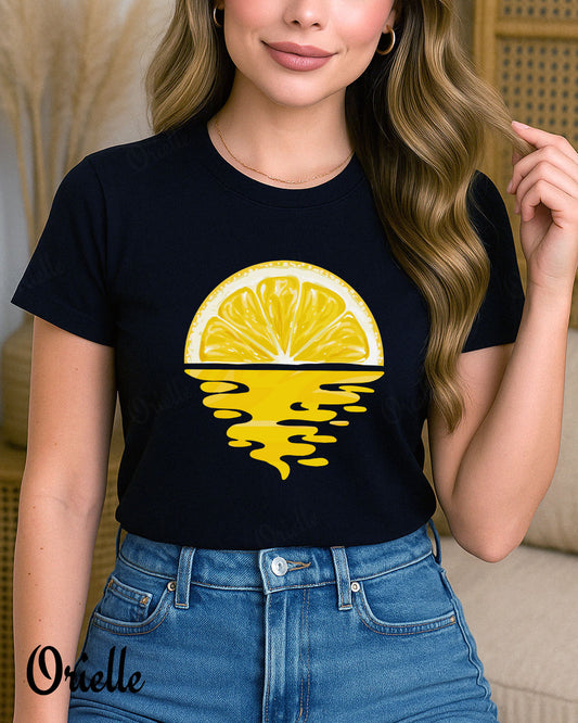Fekete Lemon Sunset póló